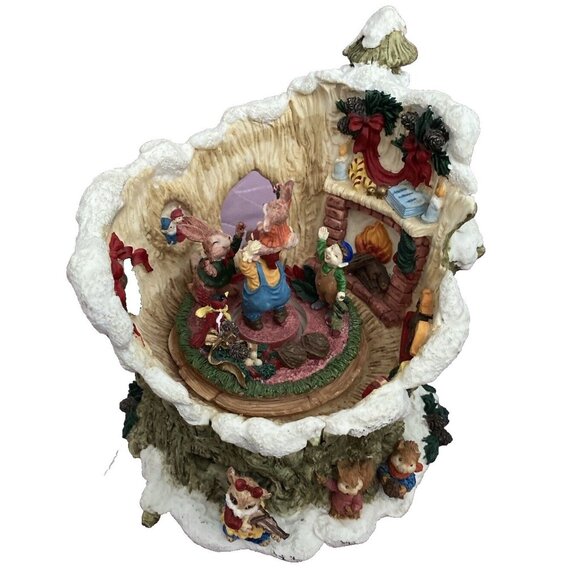 Vintage Music Box Ceramic Berkeley Designs Moving Wish you a Mery Christmas 90s - Picture 1 of 5